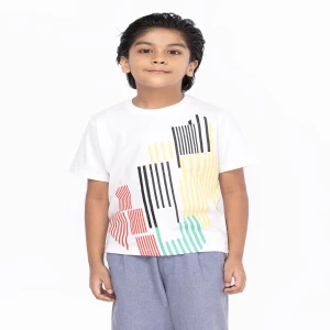 White Printed Cotton T-Shirt